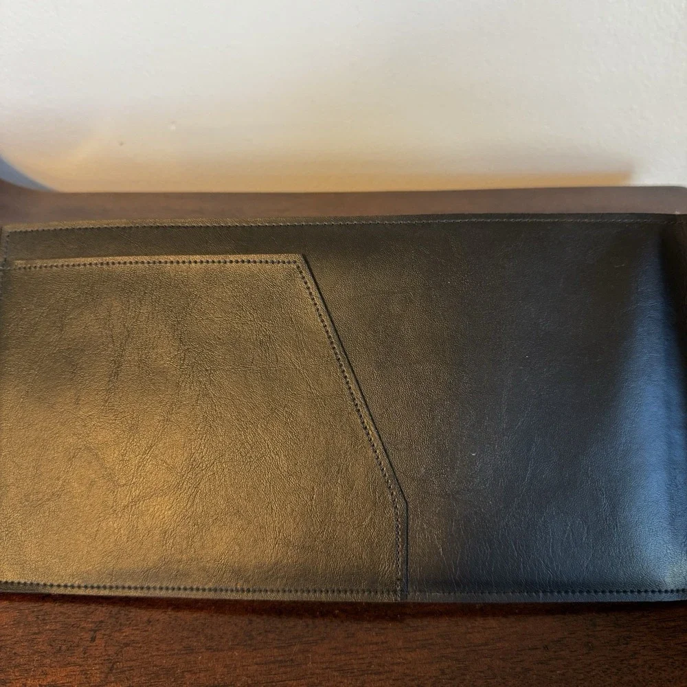 12 Slot Black Pen Portfolio Pen Pockets Note Pad Space 12x6.25